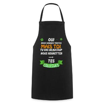 La Tristesse Des Collègues Cadeau Départ - Tablier de cuisine - noir - Devant - AI Model Male 185 dark (185cm)
