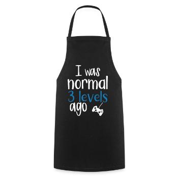 Jeux Video Humour Niveau - Tablier de cuisine - noir - Devant - AI Model Male 185 dark (185cm)