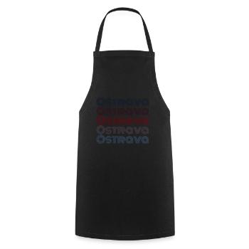 Vintage Czech Republic City - Retro Ostrava - Cooking Apron - black - Front - AI Model Male 185 dark (185cm)