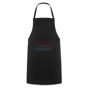 Vintage Albania City - Retro Lushnje - Tablier de cuisine - noir - Devant - AI Model Male 185 dark (185cm)