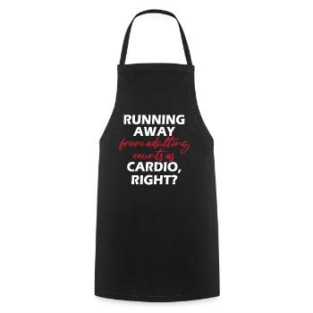 Running Away - Pumping Couvre Les Femmes Dans La Salle De Gym - Tablier de cuisine - noir - Devant - AI Model Male 185 dark (185cm)