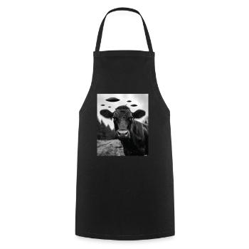 Vache - Alien Selfie Black Angus OVNI - Tablier de cuisine - noir - Devant - AI Model Male 185 dark (185cm)