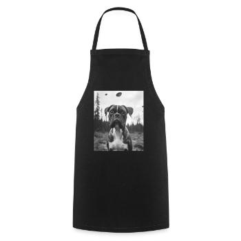 Hund - Alien Selfie Boxer UFO - Kochschürze - Schwarz - Vorne - AI Model Male 185 dark (185cm)
