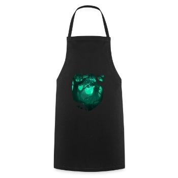 Deep Forest Watercolor Painting - Cooking Apron - black - Front - AI Model Male 185 dark (185cm)