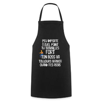 Chantier, Construction, Bâtiment Humour Homme - Tablier de cuisine - noir - Devant - AI Model Male 185 dark (185cm)
