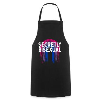 Secrètement bisexuel Bi Introverti Bi Pride - Tablier de cuisine - noir - Devant - AI Model Male 185 dark (185cm)