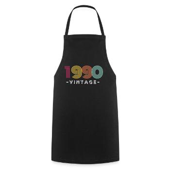 1990 VINTAGE - Tablier de cuisine - noir - Devant - AI Model Male 185 dark (185cm)