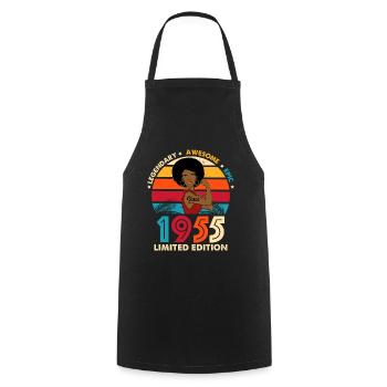 Anniversaire 1955 awesome limited edition - Tablier de cuisine - noir - Devant - AI Model Male 185 dark (185cm)
