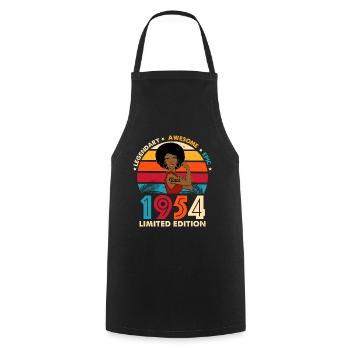 Women's Birthday 1954 awesome limited edition - Cooking Apron - black - Front - AI Model Male 185 dark (185cm)