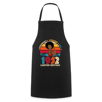 Afro Women's Birthday 1952 limited edition - Cooking Apron - black - Front - AI Model Male 185 dark (185cm)