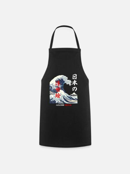 Hokusai - Ukiyoe - Tablier de cuisine - noir
