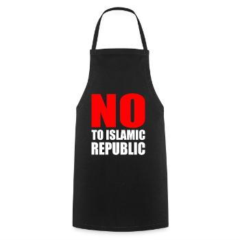 no to islamic republic - Tablier de cuisine - noir - Devant - AI Model Male 185 dark (185cm)
