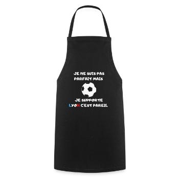 Je ne suis pas parfait mais je supporte Lyon - Tablier de cuisine - noir - Devant - AI Model Male 185 dark (185cm)
