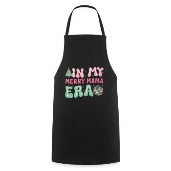 Dans ma joyeuse époque maman Noël Mères Parents - Tablier de cuisine - noir - Devant - AI Model Male 185 dark (185cm)