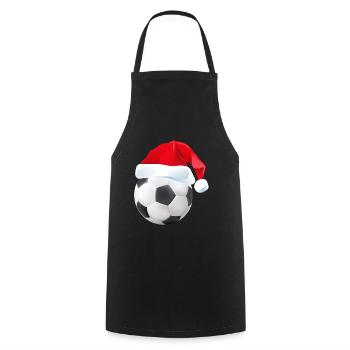 Santa Soccer Ball - Christmas Boys Kids Xmas - Cooking Apron - black - Front - AI Model Male 185 dark (185cm)