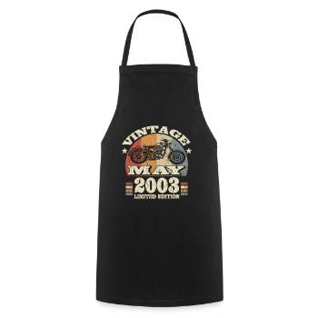 Born in May 2003 - 20 years old - Cooking Apron - black - Front - AI Model Male 185 dark (185cm)