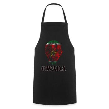 Guadeloupe drapeau Gwada coeur de lion - Tablier de cuisine - noir - Devant - AI Model Male 185 dark (185cm)