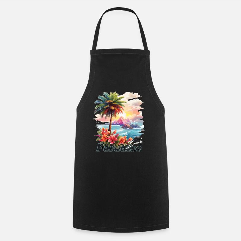 Plage paradisiaque - Tablier de cuisine - noir