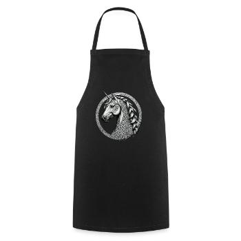 Licorne avec nœud celtique - Tablier de cuisine - noir - Devant - AI Model Male 185 dark (185cm)