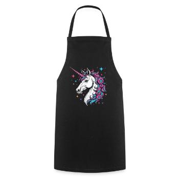 Zauberhaftes Einhorn 01 - Kochschürze - Schwarz - Vorne - AI Model Male 185 dark (185cm)