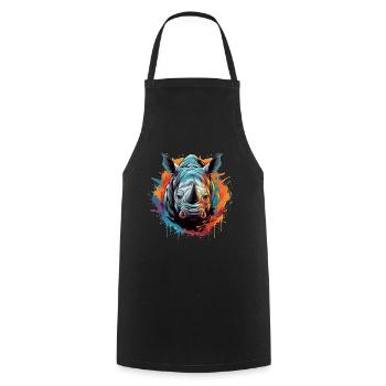 Party Rhinoceros - Cooking Apron - black - Front - AI Model Male 185 dark (185cm)