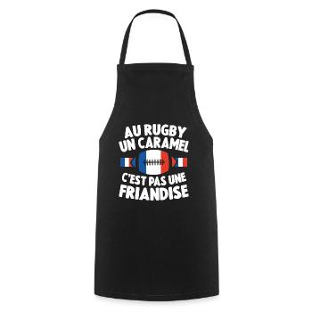 Au Rugby Un Caramel C'est Pas Une Friandise Cadeau - Tablier de cuisine - noir - Devant - AI Model Male 185 dark (185cm)