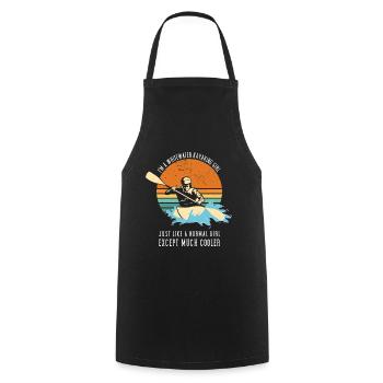 Whitewater Kayaking Girl Like Normal Girl - Cooking Apron - black - Front - AI Model Male 185 dark (185cm)