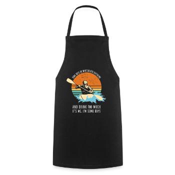 Certains garçons font du kayak en eau vive et boivent beaucoup - Tablier de cuisine - noir - Devant - AI Model Male 185 dark (185cm)