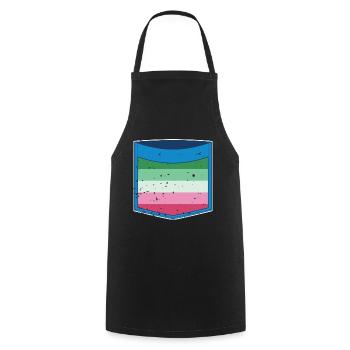 Abrosexuell Flagge Brusttasche LGBT Abrosexuell - Kochschürze - Schwarz - Vorne - AI Model Male 185 dark (185cm)