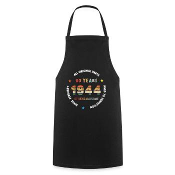 80 Years Old Made In 1944 Vintage February 1944 - Tablier de cuisine - noir - Devant - AI Model Male 185 dark (185cm)