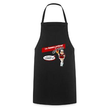 Les Hommes préfèrent les rondes 03 - Tablier de cuisine - noir - Devant - AI Model Male 185 dark (185cm)