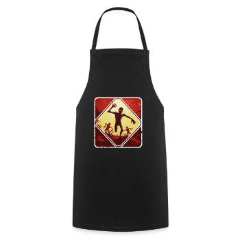 Signe d’avertissement de Zombie d’Halloween - Tablier de cuisine - noir - Devant - AI Model Male 185 dark (185cm)