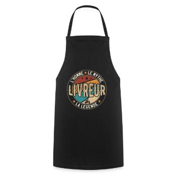 Man Delivery Man Retro caption humor delivery man - Cooking Apron - black - Front - AI Model Male 185 dark (185cm)
