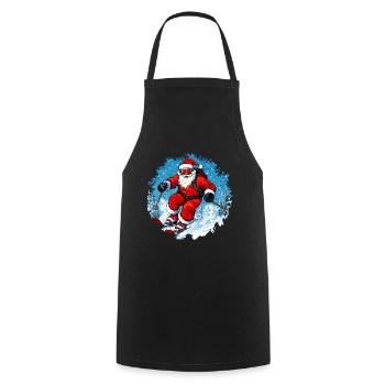 Noël des skieurs - Tablier de cuisine - noir - Devant - AI Model Male 185 dark (185cm)
