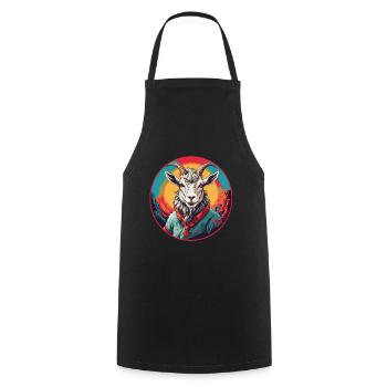 Funny goat in colorful color wheel - Cooking Apron - black - Front - AI Model Male 185 dark (185cm)