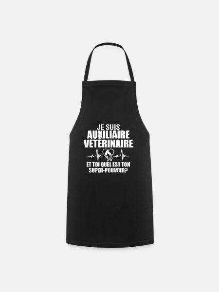 Auxiliaire Vétérinaire Métier Animal Chien Chat - Tablier de cuisine - noir