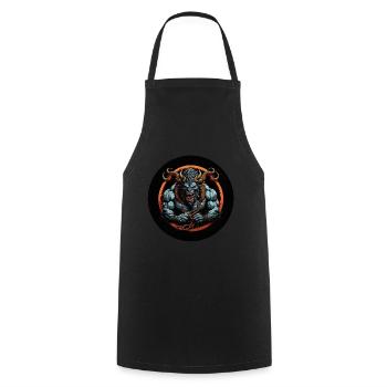 Muscular Devil - Cooking Apron - black - Front - AI Model Male 185 dark (185cm)