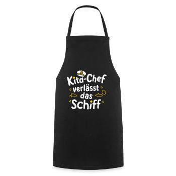 Kita-Chef Abschiedsgeschenk: Abgänger Einschulung - Kochschürze - Schwarz - Vorne - AI Model Male 185 dark (185cm)
