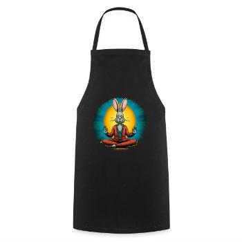 Easter Bunny Yoga - Cooking Apron - black - Front - AI Model Male 185 dark (185cm)