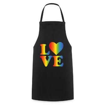 Liebe LGBT Regenbogen - Kochschürze - Schwarz - Vorne - AI Model Male 185 dark (185cm)