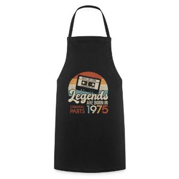 Legends Casette 1975 48 Year Anniversary Gift - Cooking Apron - black - Front - AI Model Male 185 dark (185cm)