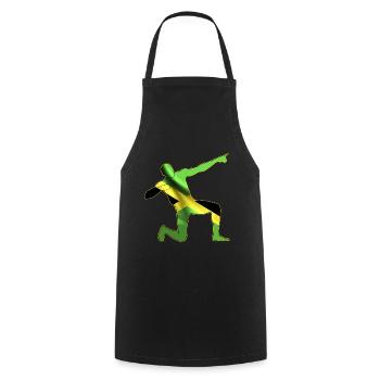 Jamaikanische Flagge Sportleichtathletik - Kochschürze - Schwarz - Vorne - AI Model Male 185 dark (185cm)