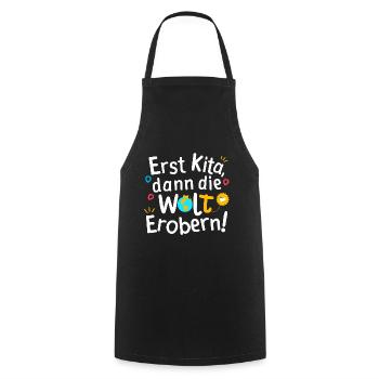 Erst Kita Absolvent Einschulung Geschenk Schulkind - Kochschürze - Schwarz - Vorne - AI Model Male 185 dark (185cm)
