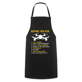 Drone FAQ Quadrocopter Drone Flying Drones - Cooking Apron - black - Front - AI Model Male 185 dark (185cm)