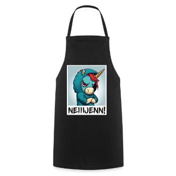 Nein! Einhorn Morgenmuffel Sarkasmus Kollege - Kochschürze - Schwarz - Vorne - AI Model Male 185 dark (185cm)