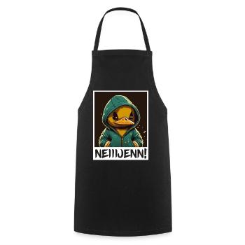 Nein! Ente Vogel Morgenmuffel Sarkasmus Kollege - Kochschürze - Schwarz - Vorne - AI Model Male 185 dark (185cm)