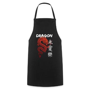 Dragon - Kochschürze - Schwarz - Vorne - AI Model Male 185 dark (185cm)