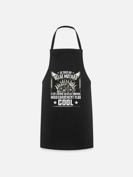 Carrément Plus Cool Belge Motard Cadeau Moto - Tablier de cuisine - noir