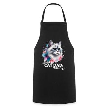 Best Cat Dad Ever Katze - Cooking Apron - black - Front - AI Model Male 185 dark (185cm)