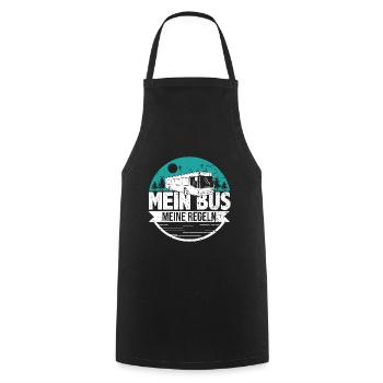 Busfahrer Geschenk Linienbus - mein bus - Kochschürze - Schwarz - Vorne - AI Model Male 185 dark (185cm)